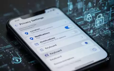 A smartphone screen displays privacy settings, with blurred background elements suggesting data security and user control. - Foto: über boerse-global.de