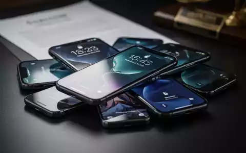Nahaufnahme mehrerer moderner Smartphones auf einer dunklen Oberfläche, im Hintergrund verschwommen ein Gerichtssaal. - Foto: über boerse-global.de