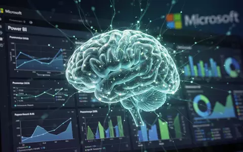 AI brain or neural network overlayed on a Power BI dashboard with charts, symbolizing Copilot's integration into business intelligence. - Foto: über boerse-global.de