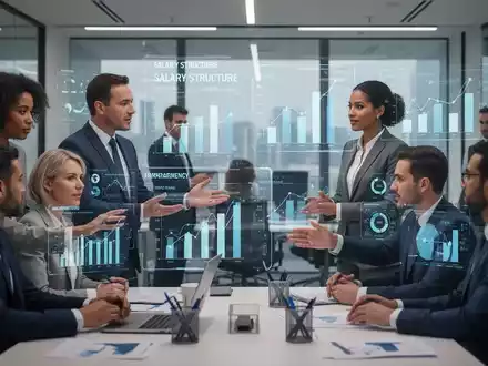 Professionelle Darstellung von Entgelttransparenz in einem modernen Büro, Fokus auf Fairness und Compliance. - Foto: über boerse-global.de