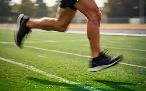 Eine Person läuft auf einer grünen Leichtathletikbahn, die Beine in Bewegung. Der Hintergrund ist unscharf. - Foto: über boerse-global.de