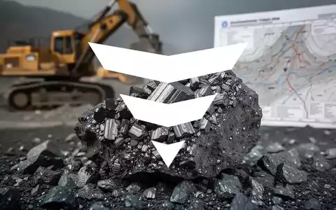 Nahaufnahme von Graphitflocken oder -erz mit unscharfem Hintergrund, der Bergbauausrüstung oder eine Karte zeigt. - Foto: über boerse-global.de