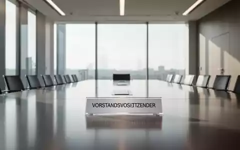 Ein moderner Konferenzraum mit einem Namensschild für einen Vorstandsvorsitzenden, der eine Hauptversammlung symbolisiert. - Foto: über boerse-global.de