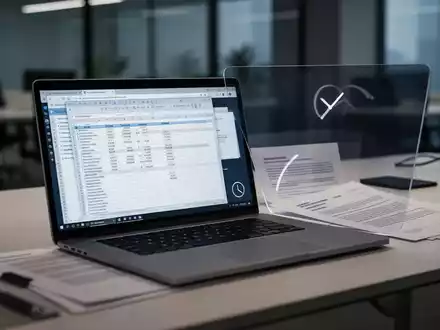 Ein minimalistischer Schreibtisch mit Laptop, Gesetzestexten und Uhrsymbol, der die Themen Arbeitsrecht und Arbeitszeitflexibilisierung widerspiegelt. - Foto: über boerse-global.de