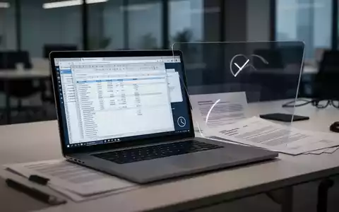 Ein minimalistischer Schreibtisch mit Laptop, Gesetzestexten und Uhrsymbol, der die Themen Arbeitsrecht und Arbeitszeitflexibilisierung widerspiegelt. - Foto: über boerse-global.de