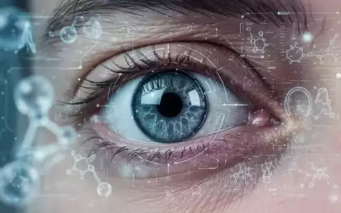 Nahaufnahme eines menschlichen Auges mit subtilen digitalen Überlagerungen, die biologische Alterung und Daten darstellen. - Foto: über boerse-global.de