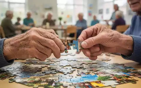 Hände einer älteren Person, die ein komplexes Puzzle zusammensetzen, symbolisieren Gedächtnistraining und Konzentrationsförderung. - Foto: über boerse-global.de