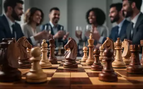Nahaufnahme eines Schachbretts mit Holzfiguren, die strategisches Denken und soziale Interaktion darstellen. - Foto: über boerse-global.de