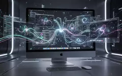 A stylized depiction of a virtualized macOS environment on a modern computer screen, showing multiple parallel operating systems. - Foto: über boerse-global.de