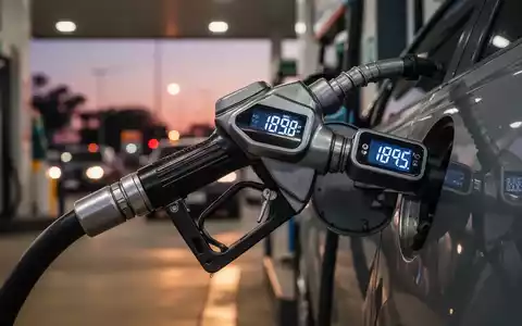 Eine Nahaufnahme einer Zapfpistole, die Benzin in ein Auto füllt, mit einer digitalen Preisanzeige im Hintergrund. - Foto: über boerse-global.de