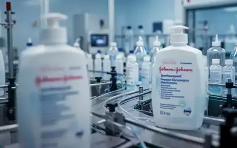Eine sterile Produktionslinie in einer Gesundheitseinrichtung, mit einem unscharfen Johnson & Johnson Produkt im Vordergrund. - Foto: über boerse-global.de