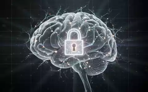 A glowing digital brain with neural pathways and a lock icon, symbolizing AI security and restricted access against a dark, futuristic background. - Foto: über boerse-global.de