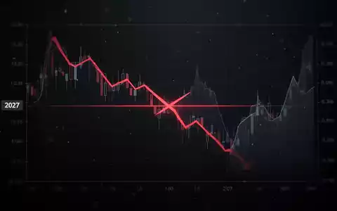 Finanzdiagramm mit Abwärtstrend, der einen Break-even-Punkt im Jahr 2027 erreicht. - Foto: über boerse-global.de