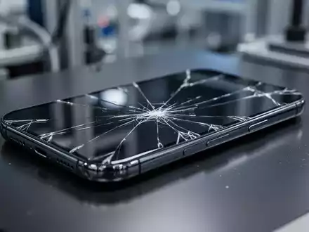 A damaged smartphone with cracks and scratches on its screen and casing, symbolizing durability concerns. - Foto: über boerse-global.de