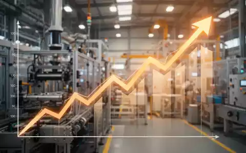 Stilisierte, aufwärts gerichtete Graphiklinie über einer modernen Industrieanlage, symbolisiert Wachstum und den Halbjahresbericht. - Foto: über boerse-global.de