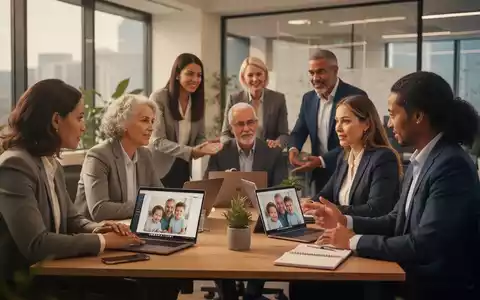 Eine Gruppe von Fachleuten in einem modernen Büro, die die Vereinbarkeit von Beruf und Pflege symbolisiert. - Foto: über boerse-global.de
