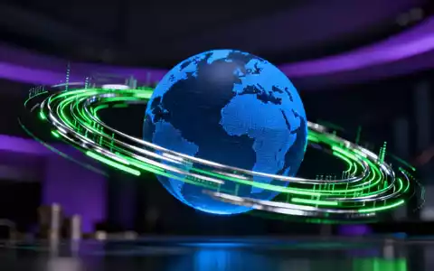 Ein stilisierter Globus, umgeben von digitalen Linien, vor einem dunklen Hintergrund, der globale Finanzmärkte darstellt. - Foto: über boerse-global.de