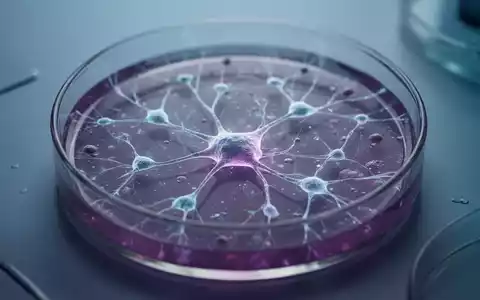 Nahaufnahme einer Petrischale mit einem Netzwerk von Neuronen oder Gehirnzellen unter einem Mikroskop mit einem ätherischen Leuchten. - Foto: über boerse-global.de