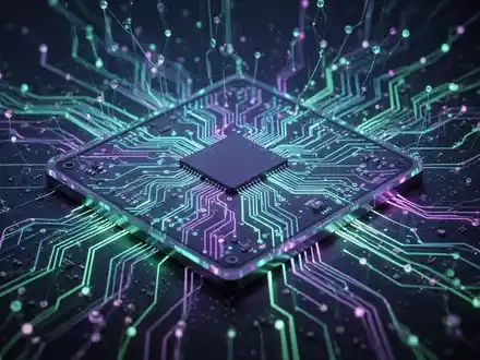 A stylized glowing circuit board with intricate pathways and abstract digital lines, symbolizing data center memory optimization and AI. - Foto: über boerse-global.de