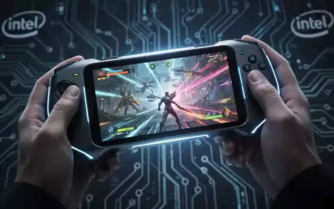 A person holds a sleek, futuristic handheld gaming device with a vibrant game displayed on its screen. - Foto: über boerse-global.de