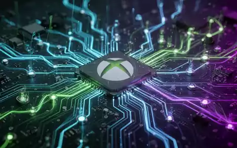Close-up of a futuristic circuit board with glowing lines, representing advanced technology and speed in gaming. - Foto: über boerse-global.de