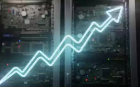 Eine leuchtende, steil ansteigende digitale Linie über verschwommenen modernen Serversystemen, die schnelles Wachstum symbolisiert. - Foto: über boerse-global.de