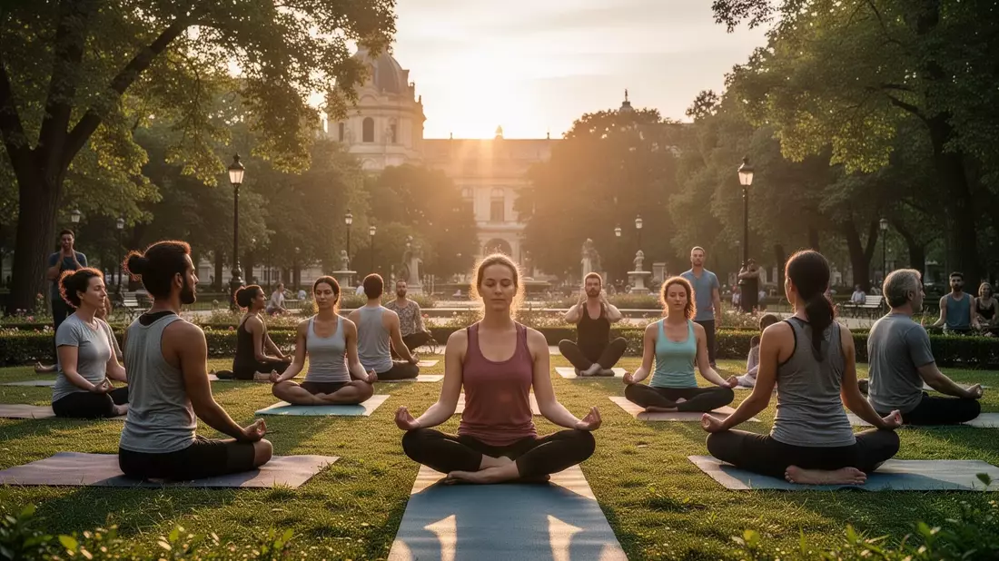 Kostenloses Yoga im Park: Städte fördern Gesundheit im öffentlichen Raum