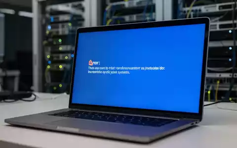 A close-up of a laptop screen displaying a blue error message, symbolizing system instability and technical problems. - Foto: über boerse-global.de