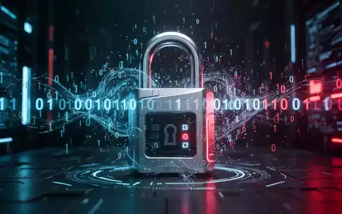 A glowing digital padlock surrounded by flowing binary code, depicting a cybersecurity vulnerability in a dark, high-tech setting. - Foto: über boerse-global.de