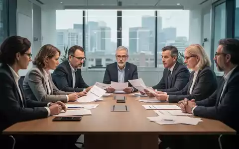 Ein Betriebsrat trifft sich in einem modernen Büro, diskutiert Dokumente und trifft Entscheidungen. - Foto: über boerse-global.de