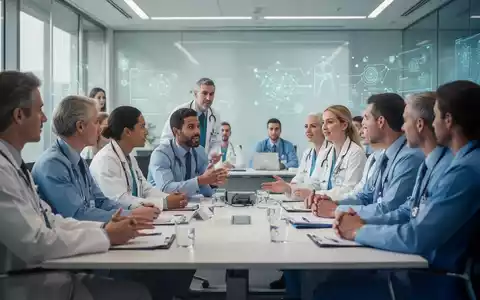 Ärzte und Therapeuten diskutieren auf einem Kongress vor einer großen Leinwand, die ein Diagramm zeigt. - Foto: über boerse-global.de