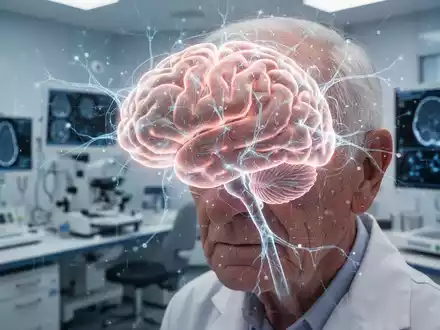 Ein detailliertes Bild eines menschlichen Gehirns mit leuchtenden neuronalen Verbindungen, überlagert von medizinischer Scantechnologie. - Foto: über boerse-global.de