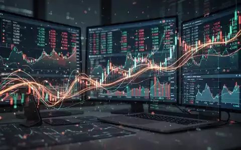 Abstrakte Darstellung von digitalem Handel und E-Commerce, mit leuchtenden Linien und Datenströmen auf Bildschirmen. - Foto: über boerse-global.de