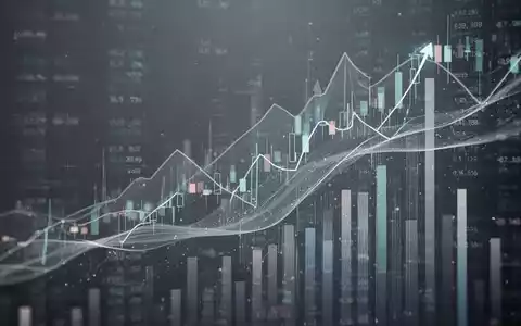 Abstrakte Darstellung von Aktienmarktaktivität mit digitalen Daten und subtilen Aufwärtstrends vor einem blaugrauen Hintergrund. - Foto: über boerse-global.de