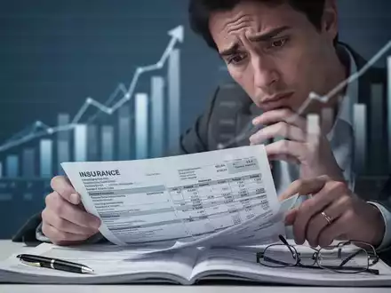 Eine besorgt aussehende Person betrachtet Finanzdokumente, mit unscharfen Grafiken, die steigende Kosten im Hintergrund darstellen. - Foto: über boerse-global.de