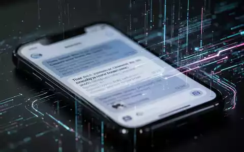 Nahaufnahme eines Smartphones mit einer Chat-App, überlagert von digitalen Datenströmen und leuchtenden Linien, die Datenschutz und KI-Integration symbolisieren. - Foto: über boerse-global.de