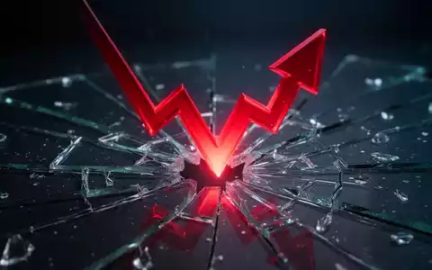 Eine rote, abwärts gerichtete Pfeilspitze durchdringt eine zersplitterte Glasfläche und symbolisiert einen starken Kursrückgang. - Foto: über boerse-global.de