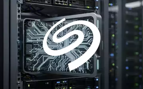 Nahaufnahme einer modernen Datenfestplatte mit leuchtenden Schaltkreisen in einem Server-Rack, symbolisiert hohe Nachfrage und ausgebuchte Kapazität. - Foto: über boerse-global.de