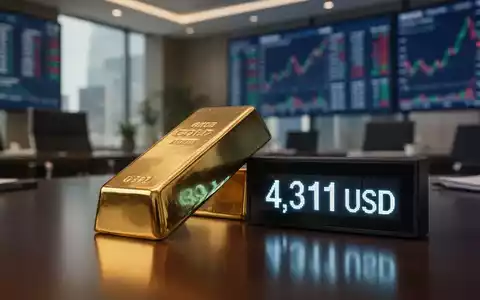 Ein glänzender Goldbarren neben einer Digitalanzeige, die 4.311 USD anzeigt, in einem Finanzumfeld. - Foto: über boerse-global.de