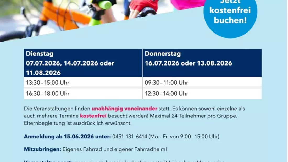 POL-HL: Lübeck - St. Gertrud / Sommerferien-Aktion 2026: Verkehrserziehung für Grundschulkinder - Bild: presseportal.de