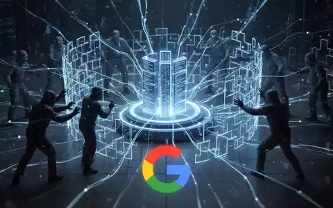 Digital depiction of a secure network with a Google 'G' logo, symbolizing defense against cyber threats like AI phishing. - Foto: über boerse-global.de