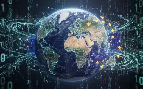 Digital representation of Earth with data flows, symbolizing global AI export controls and international policy discussions between the US and EU. - Foto: über boerse-global.de