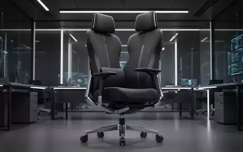 Ein moderner, dunkler ergonomischer Bürostuhl, konzipiert für große Personen, in einem minimalistischen Büroumfeld. - Foto: über boerse-global.de