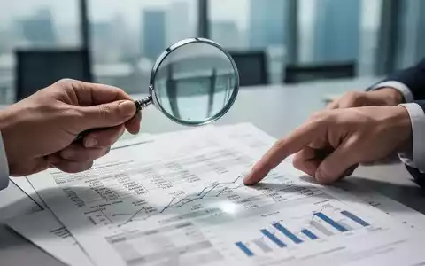 Eine Hand hält eine Lupe über ein Finanzdokument, während eine andere Hand auf einen Abschnitt zeigt, der Präzision und Detail in finanziellen Anpassungen betont. - Foto: über boerse-global.de