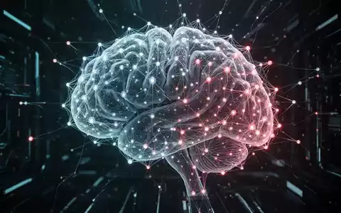 A glowing, intricate neural network with one section appearing to dim or shrink, symbolizing AI capacity reduction. - Foto: über boerse-global.de