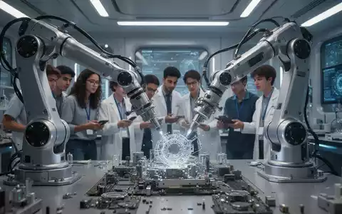 Ein modernes Robotiklabor mit Studierenden und Forschenden, die an fortschrittlichen Robotersystemen arbeiten, symbolisiert technologische Innovation in Wien. - Foto: über boerse-global.de