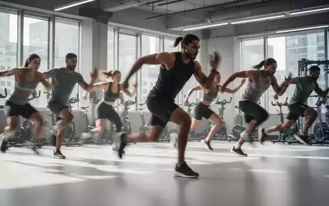 Eine Gruppe von Menschen führt dynamische, hochintensive Übungen in einem modernen Fitnessstudio durch, die Effizienz und Bewegung betonen. - Foto: über boerse-global.de
