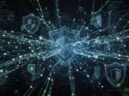 Ein abstraktes Netzwerk aus leuchtenden Datenströmen und Knoten, das ERP-Systeme und Steuerschlüssel symbolisiert. - Foto: über boerse-global.de