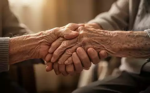 Eine pflegende Hand hält sanft die Hand eines älteren Menschen, symbolisierend Empathie und Fürsorge in der Demenzpflege. - Foto: über boerse-global.de