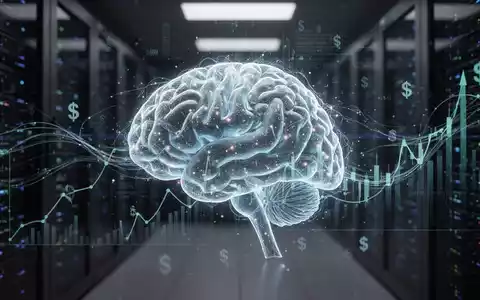 Abstract representation of AI technology with financial elements, symbolizing OpenAI's spending and pricing strategy concerns. - Foto: über boerse-global.de